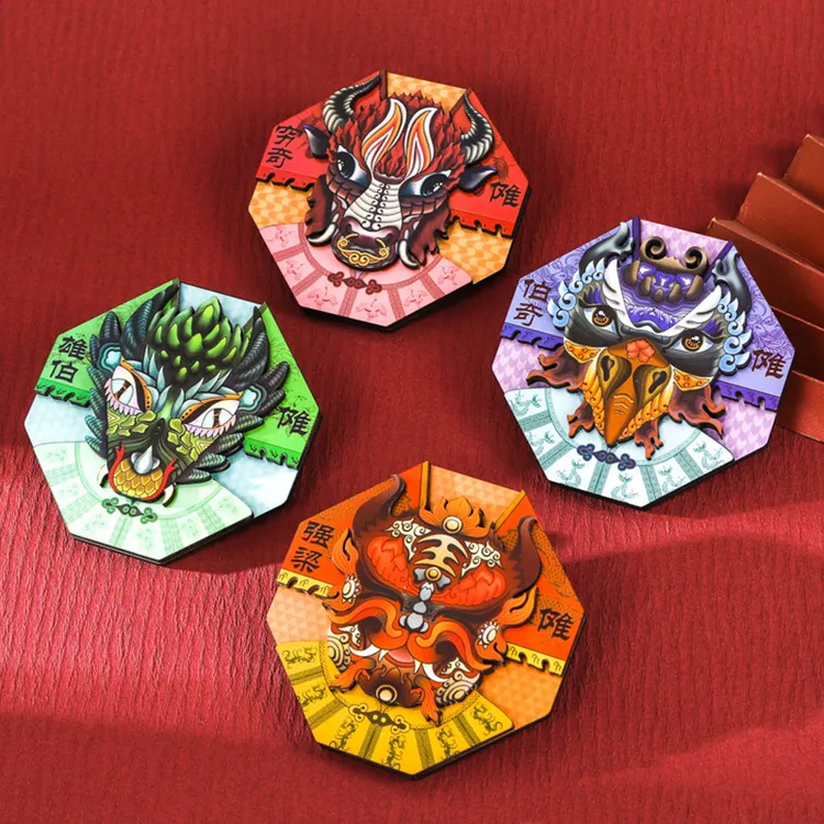 国潮景点潮流文创冰箱贴神兽傩戏系列冰箱磁贴文化创意磁吸冰箱贴