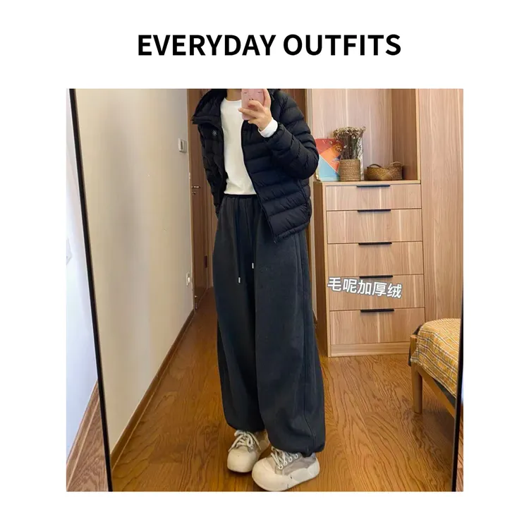 RIDA. 糯米裤系列束脚堆堆加绒版5J14显瘦休闲复古秋冬8966