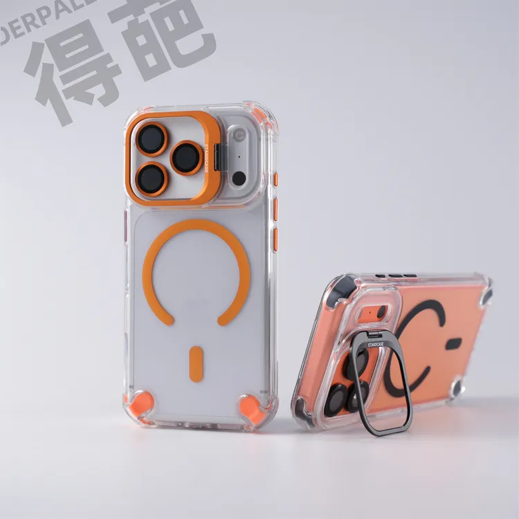 得葩透明支架四角气囊苹果17promax磁吸手机壳iphone16防摔15/14