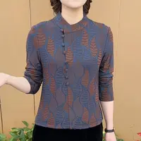 【大码】新款轻奢设计感不规则圆领印花长袖打底衫T恤女遮肚子修身