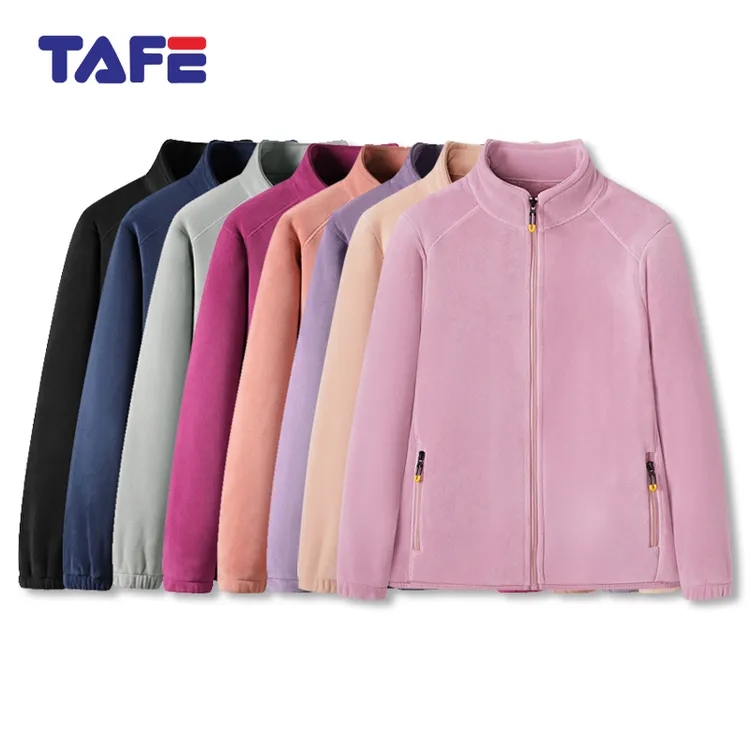 TAFE秋冬季情侣款休闲户外奥利绒外套立领开衫加绒加厚保暖抓绒衣