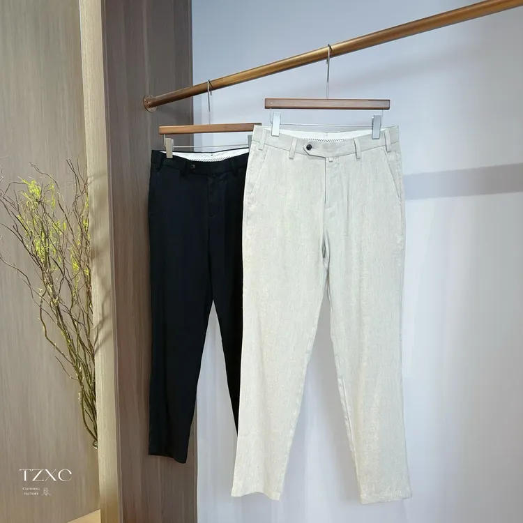 【99010-XZ】高奢男装 2025夏款 亚麻男士时尚百搭简约直筒休闲裤