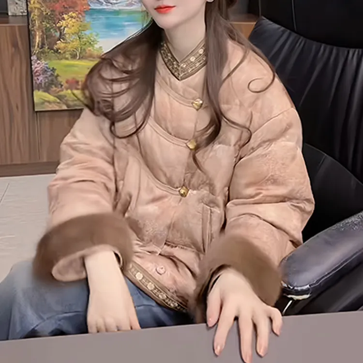 流行爆款冬季新款棉服女2025高端洋气小个子时尚百搭圆领棉衣外套