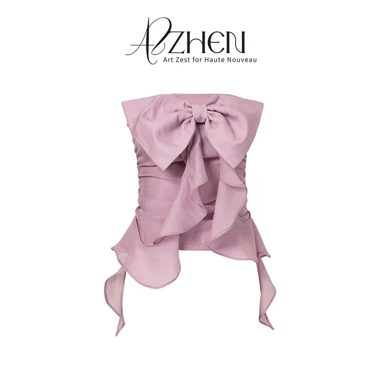 AZZHEN【紫藤萝】蝴蝶结弹力抹胸吊带AZ5DSB11-SB