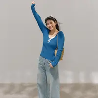 张大人【济州晚风】大码女装微胖妹妹蕾丝吊带毛衣直筒牛仔裤套装