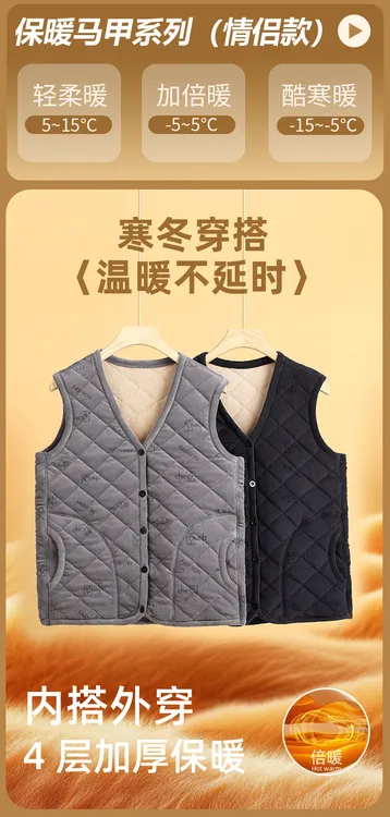 男款秋冬绵羊毛保暖马甲