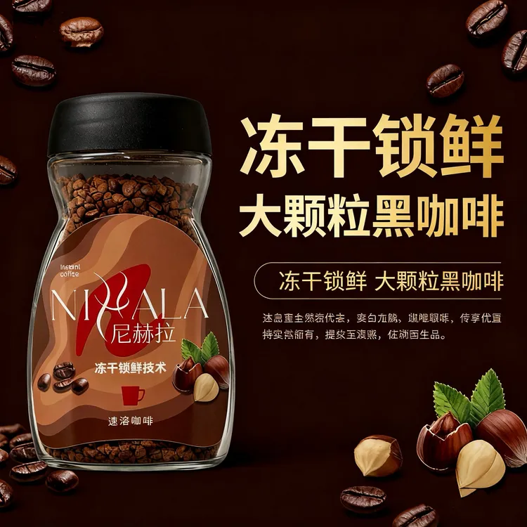【Nihala】冻干大颗粒黑咖啡阿拉比卡豆速溶冰美式
