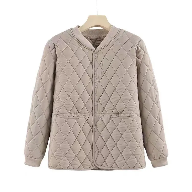 秋冬季新款妈妈宽松休闲中老年防风保暖女士宽松直筒棉服女棉衣服