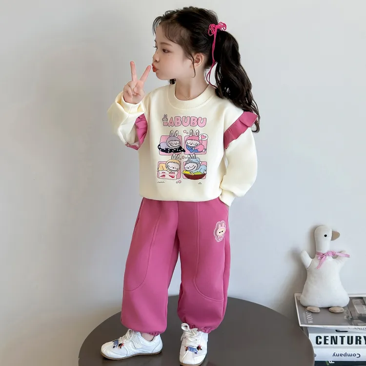 女童秋装套装2025新款4-6岁幼儿园潮款小童女宝春秋季休闲两件套