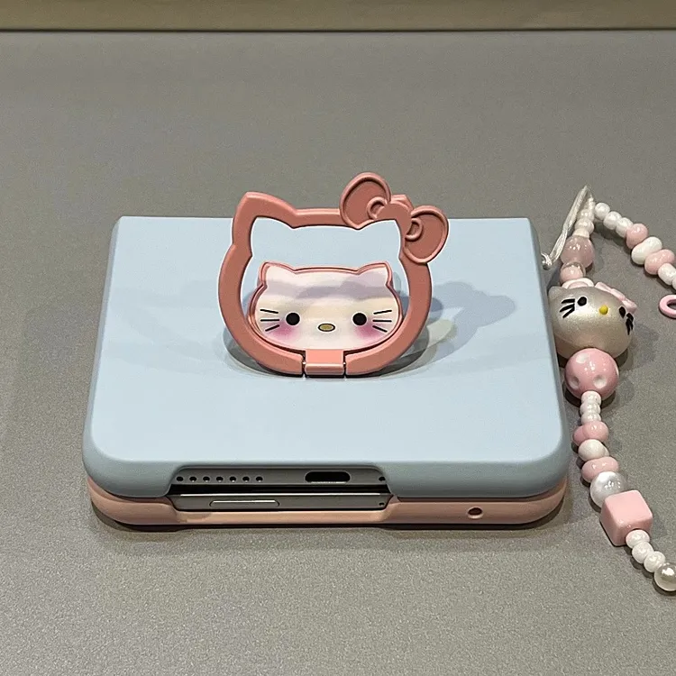 适用华为Pura X典藏版手机壳pocket 2折叠壳可爱拼色kt猫指环支架