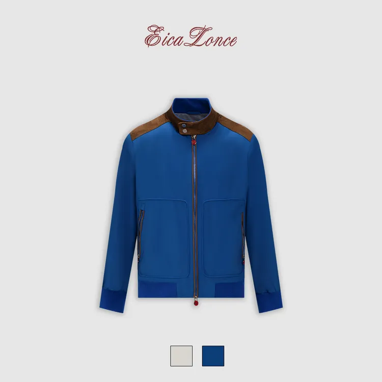 意卡伦萨 Ki*on44800同款 混纺山羊皮立领飞行夹克 三防休闲户外