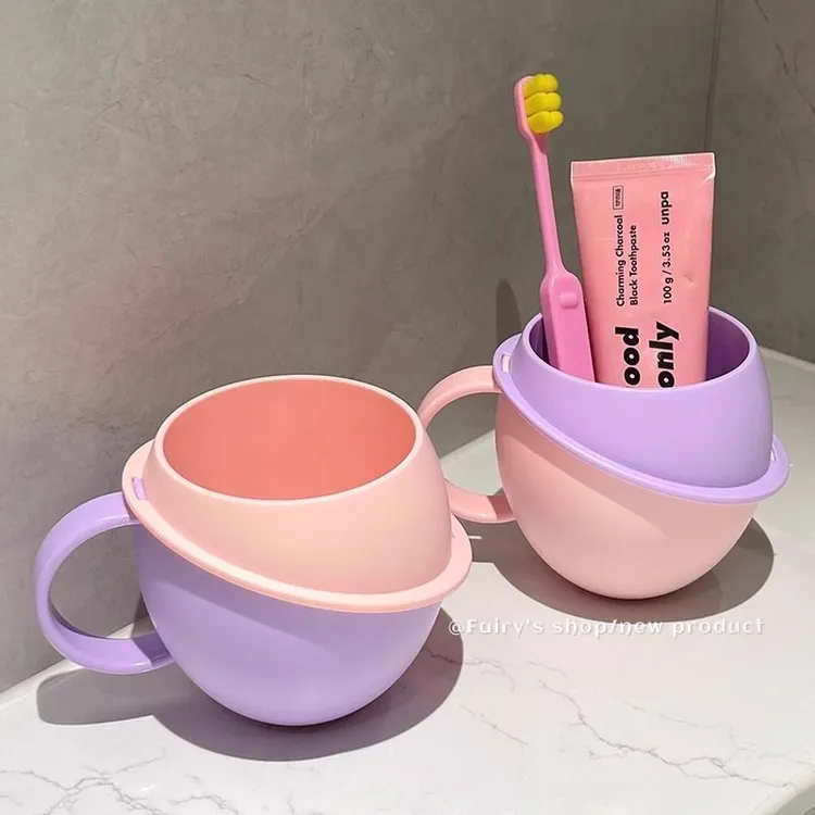 可爱牙杯家用情侣新款刷牙杯学生宿舍便携式牙缸高颜值洗漱杯yw