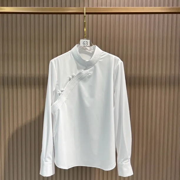 斜襟立领衬衫 简约百搭时尚新中式衬衫上衣