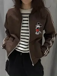 【0163】佰#时尚百搭白条米奇开衫外套