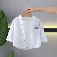 童装男童外套春秋宝宝衣服儿童秋装衬衫婴儿纯棉长袖帅气衬衣洋气