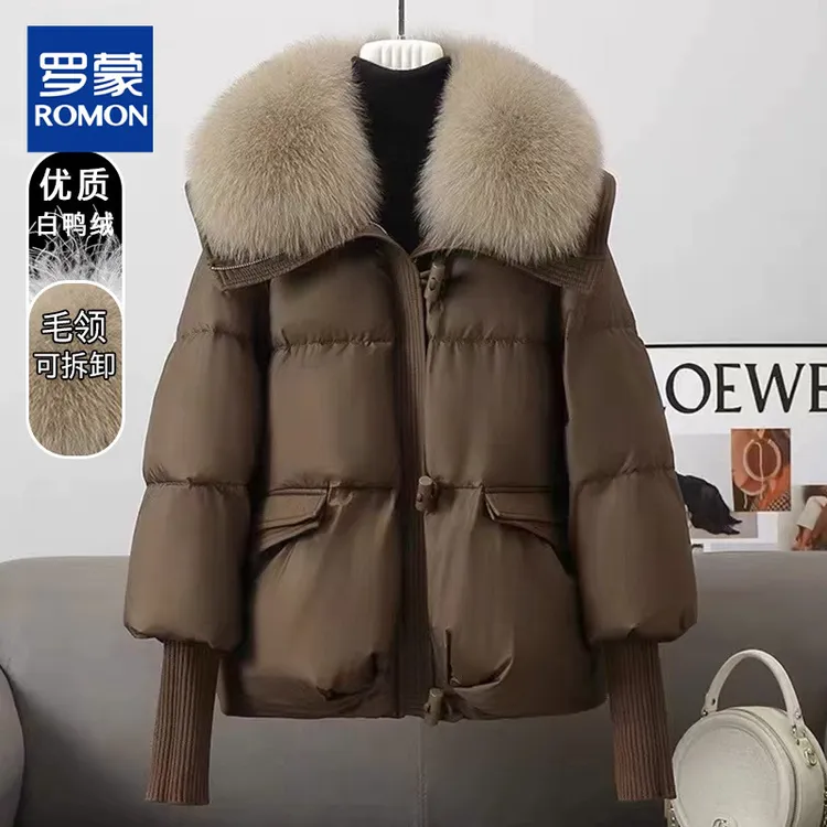 2025新款冬季显瘦大毛领加厚短款保暖羽绒服女时尚洋气小个子外套