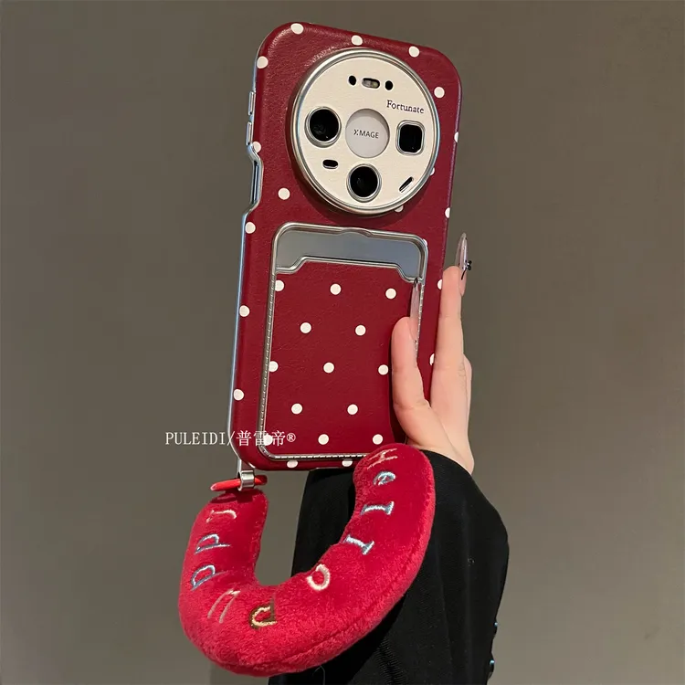ins风波点卡包手提绳适用华为mate80ProMax手机壳mate70pro+高档
