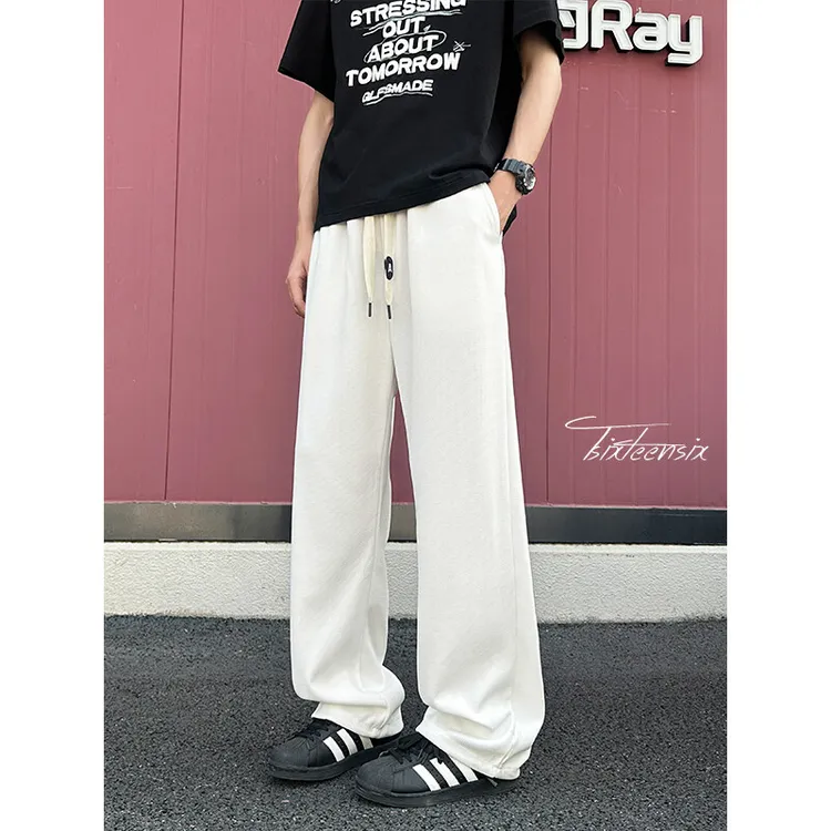 垂感运动卫裤男潮牌街头宽松直筒休闲长裤现货