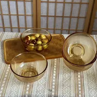 四只装直径16.5cm高度8cm6.5寸高硼硅玻璃碗家用食品级餐具玻璃碗