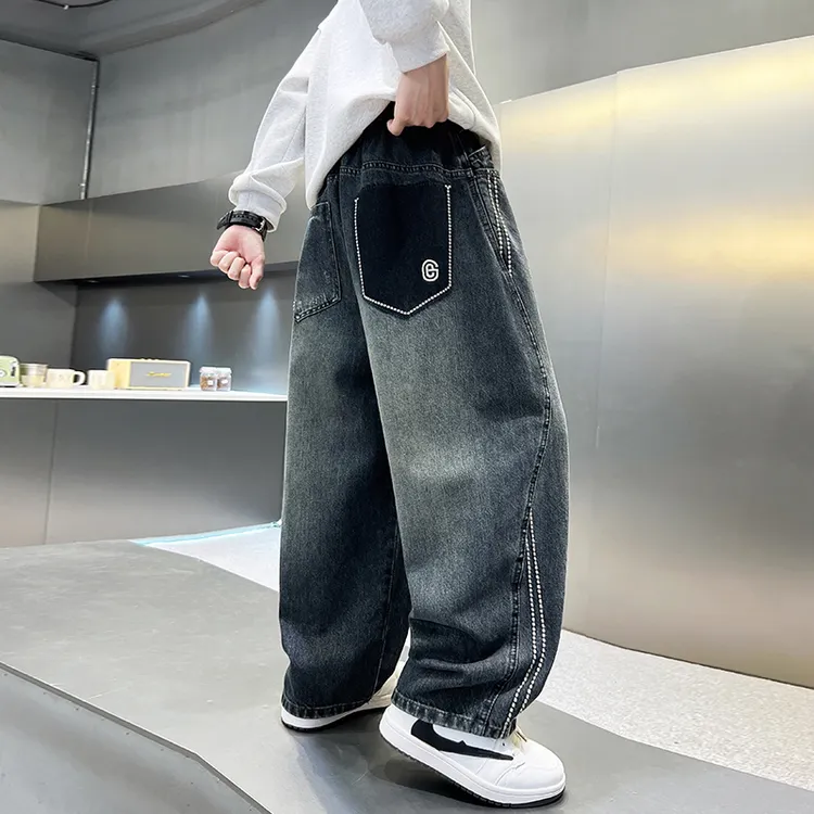 男童裤子春秋款2025新款儿童秋装牛仔裤中大童男孩休闲长裤秋季潮