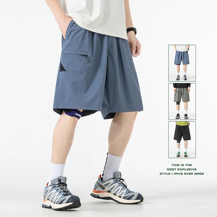 lu露同款五分冰丝工装机能短裤户外夏季男女ins潮牌宽松休闲运动