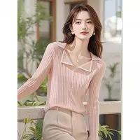 YY#多巴胺粉色外搭针织开衫女春季新款小众绝美上衣显瘦DY12430