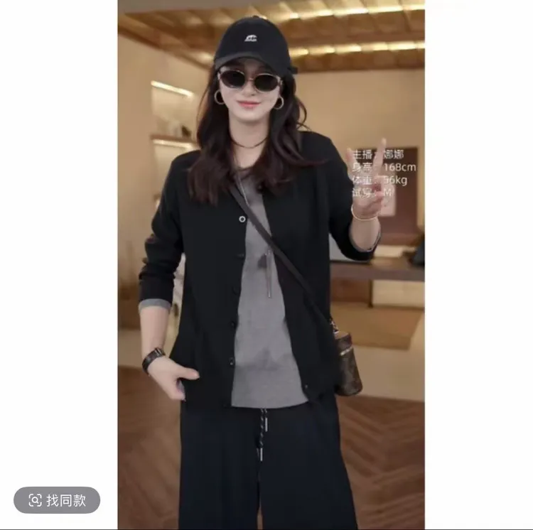 2025时尚秋季新款显瘦休闲百搭圆领假两件T恤