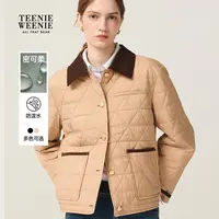 TeenieWeenie小熊女装棉服25冬新菱形格巴恩风外套TTJP254911W