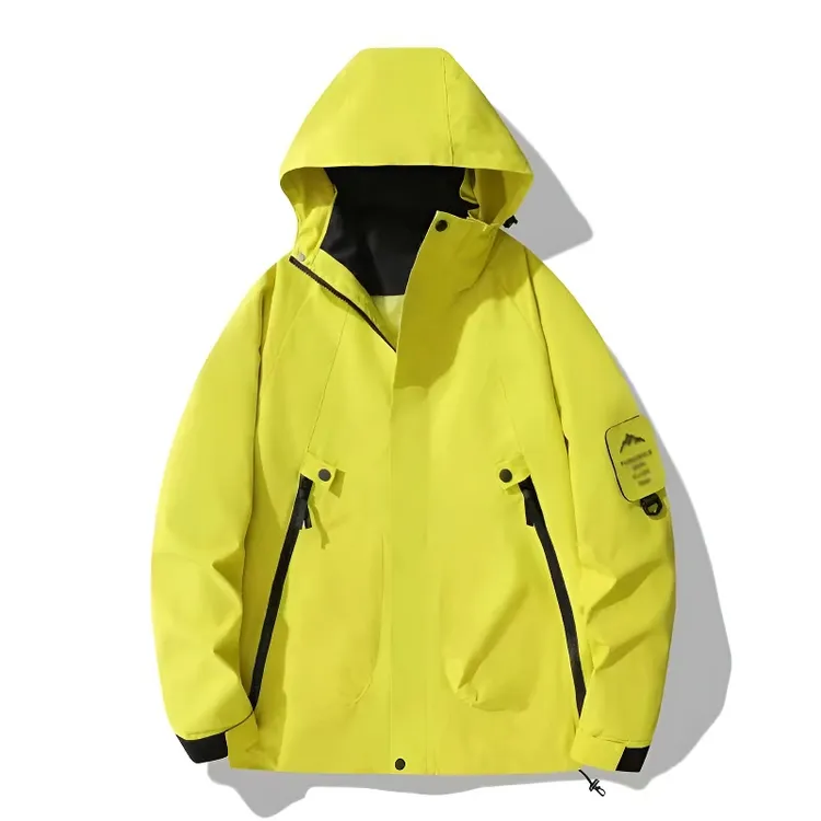 冲锋外套秋季户外夹克男女同款情侣外套登山服百搭连帽运动韩版