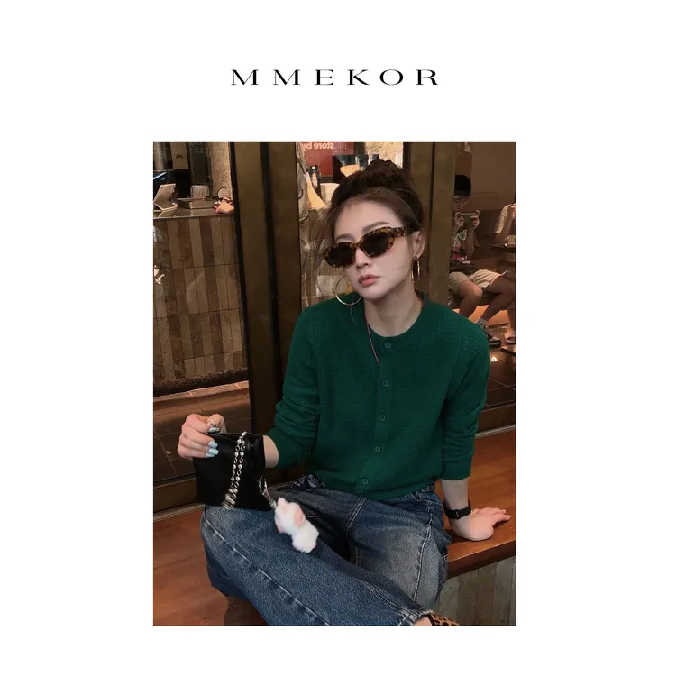 MMEKOR“中女魅力”针织衫 2025新款秋款千金玛德琳上衣 30151