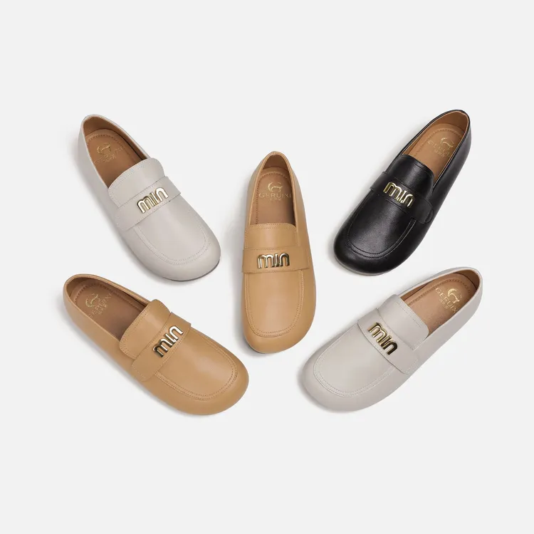 秋季搭扣防滑豆豆鞋圆头透气单鞋鞋子春季皮鞋英伦风