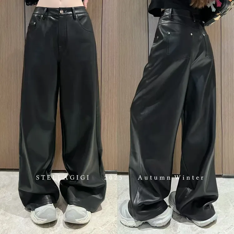 SG / 杨依姗 AW时髦好穿 百搭显瘦直筒休闲皮裤K-20251345