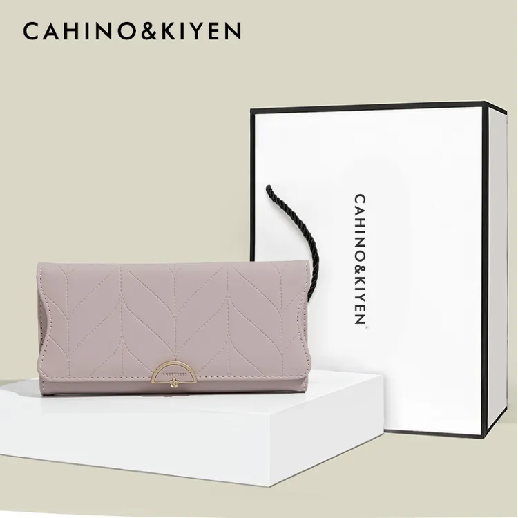 CASPER&KEANU小众设计长款钱包2025新款简约时尚三折一卡包钱夹女