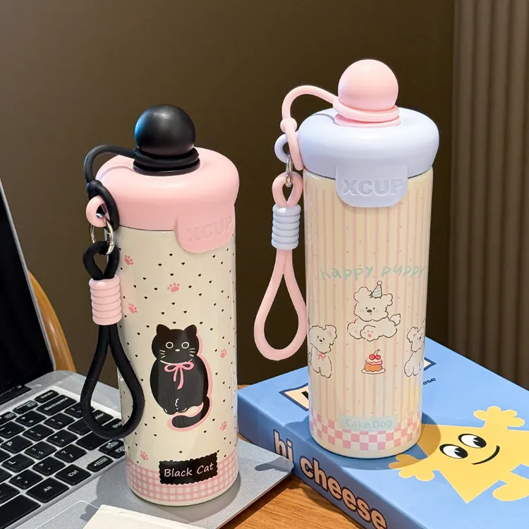 保温杯2025新款高颜值ins吸管杯女生生日礼物浮球大容量便捷水杯