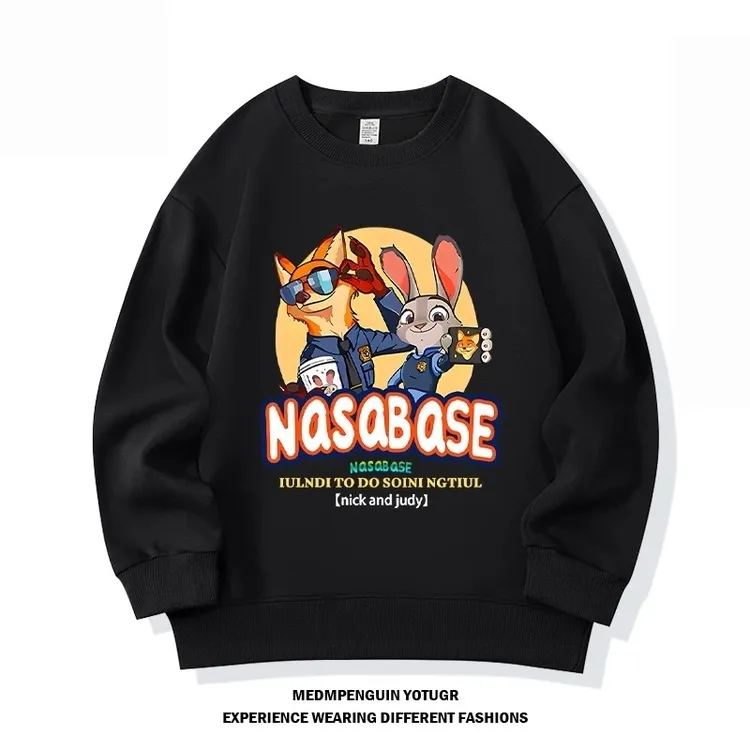 疯狂动物城春秋中大童卫衣圆领套头打底衫上衣休闲宽松长袖男女童