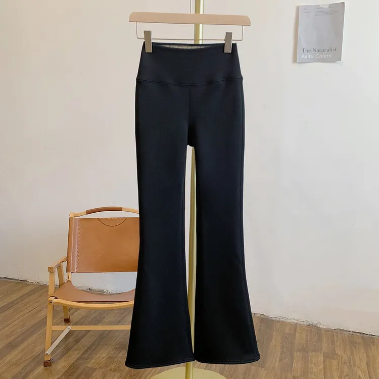 微喇芭比裤C5303加绒微弹松紧腰喇叭裤23L8