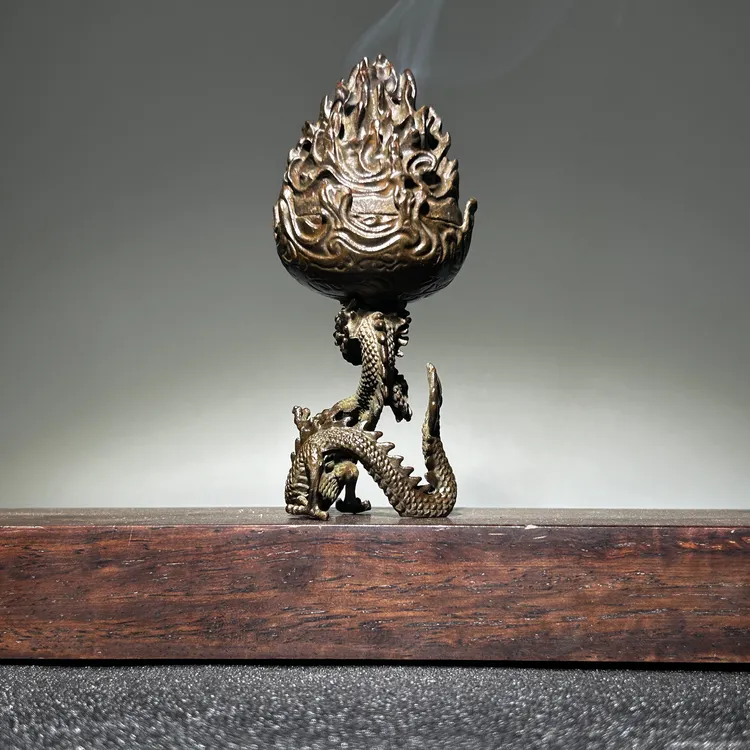 合金御龙仙山博山炉家用室内檀香炉盘熏香炉香道龙形炉现代工艺品