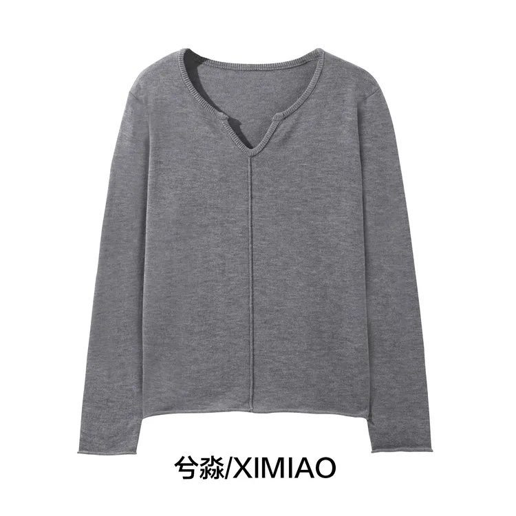 10%羊毛!秋季长袖极简风薄款针织毛针织衫毛衫毛衣圆领开衫