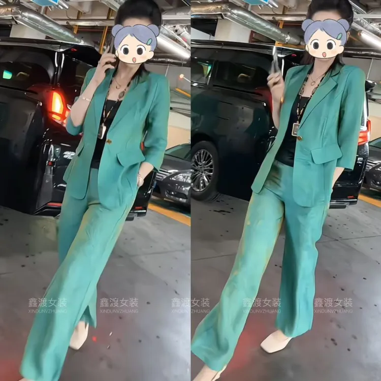 2025夏季新款时尚显瘦气质女士网红洋气两件套百搭款D9610