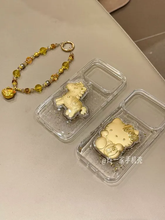 滴胶金箔马上有钱立体kt猫适用苹果17promax手机壳iPhone16/15/14