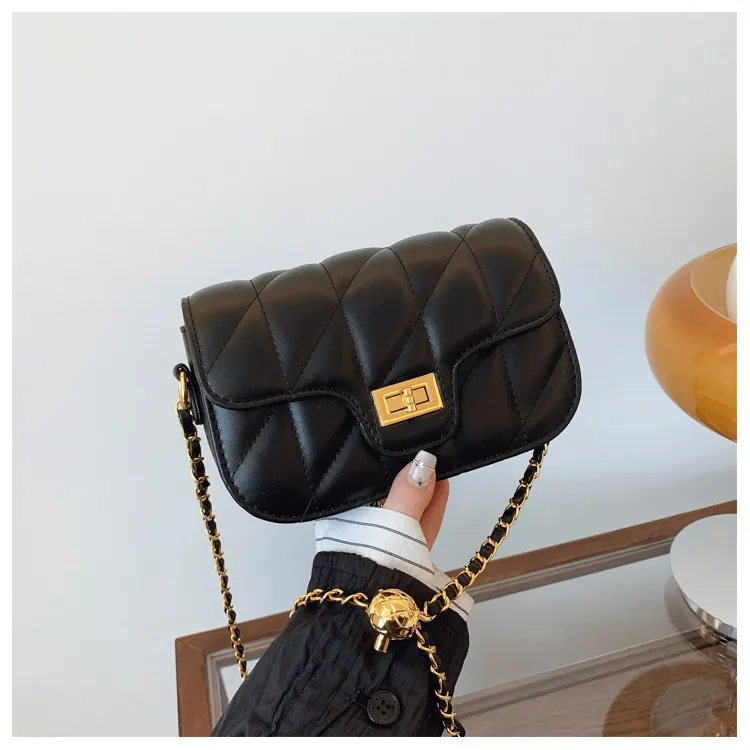 小众包包女小香风包包新款菱格链条时尚休闲简约单肩斜挎小方包