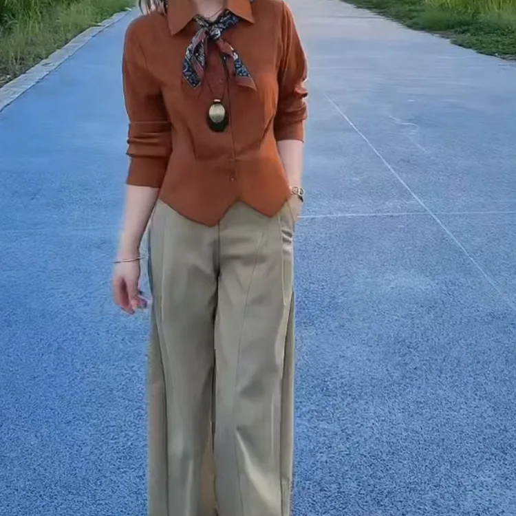 新款甜美洋气上衣高腰修身裤子女装