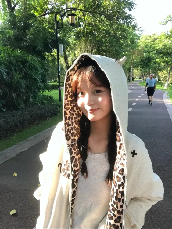 美式复古小恶魔豹纹刺绣开衫卫衣女外套宽松连帽设计感小众情侣装