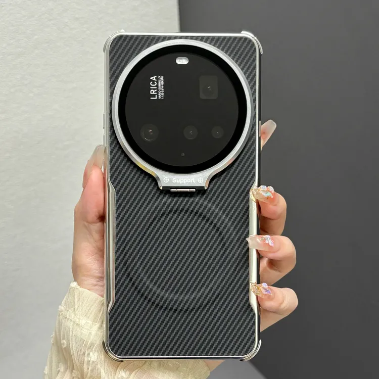 适用小米15ultra手机壳碳纤维纹防摔保护套15Pro带镜头全包支架14