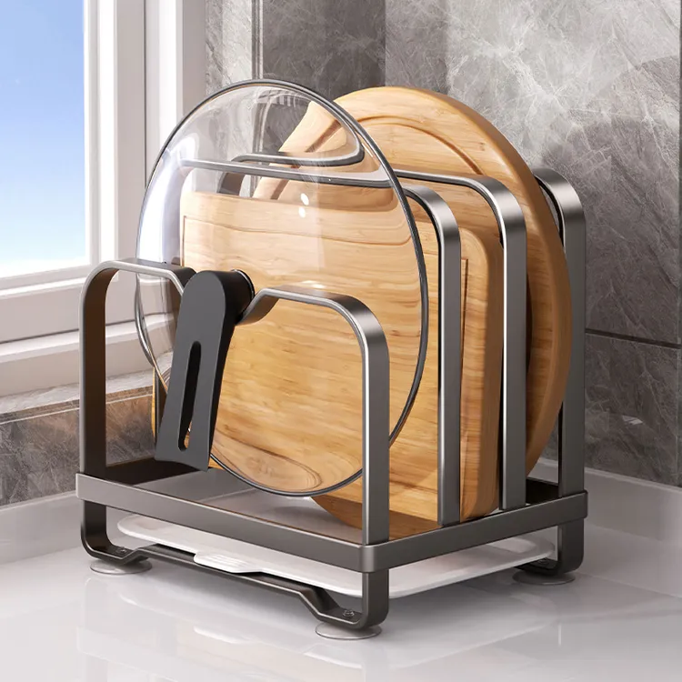 优勤厨房台面砧板置物架沥水收纳架放菜板架多功能家用一体锅盖架