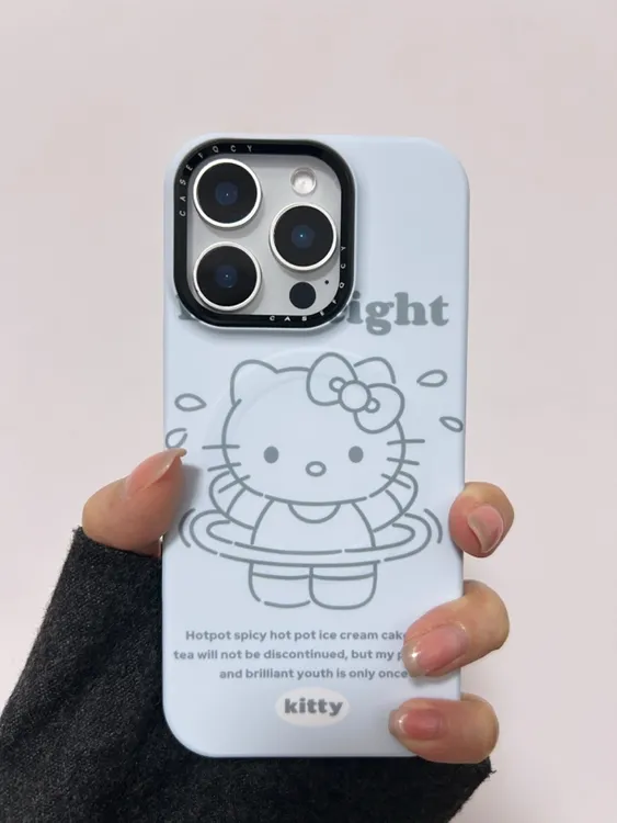 女士创意防摔苹果手机壳KT猫磁吸硬壳适用于iphone13141516pm专用