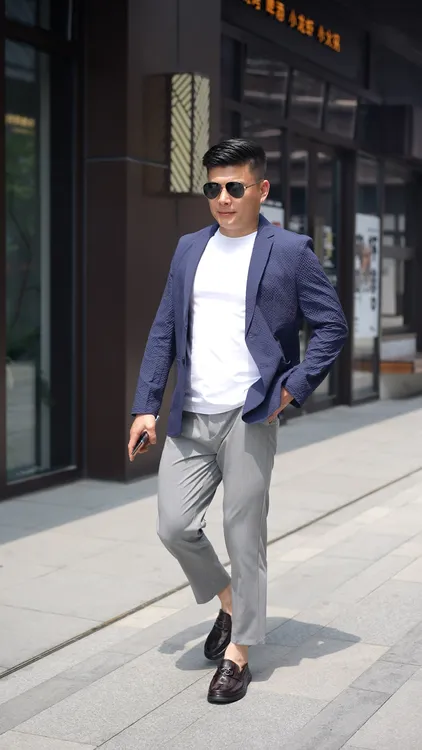 外套小西装标准春夏高温定型薄款潮流西服上装西装领小西服