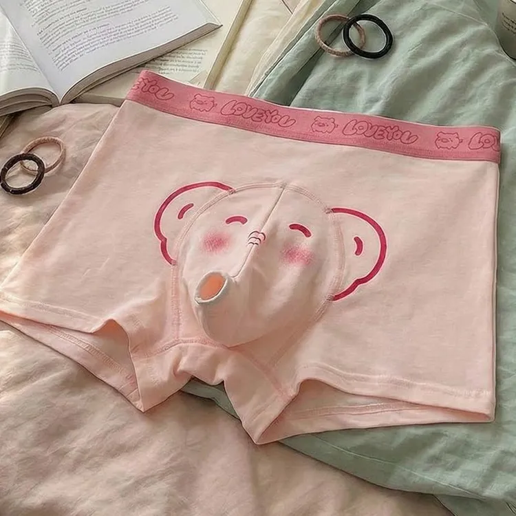 象鼻内裤~男士内裤冬季95棉抗菌搞怪四角裤卡通可爱平角裤送男友