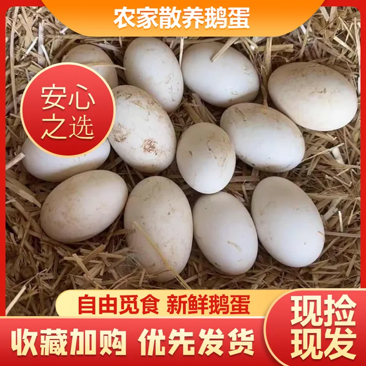 1瑶恺溜达自养农村新鲜正宗批发一箱大鹅蛋