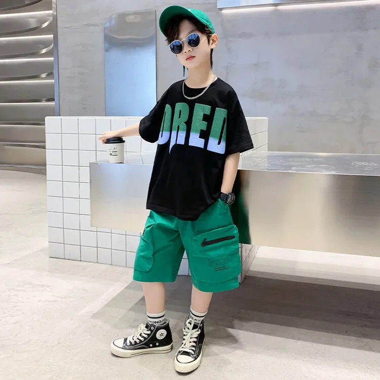 儿童装男童夏装套装2025新款夏季薄款中大童运动男孩夏款酷帅气潮